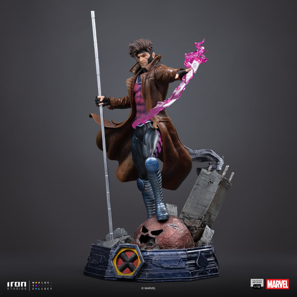 X-Men Gambit Unleashed 1/10 Statue By Iron Studios