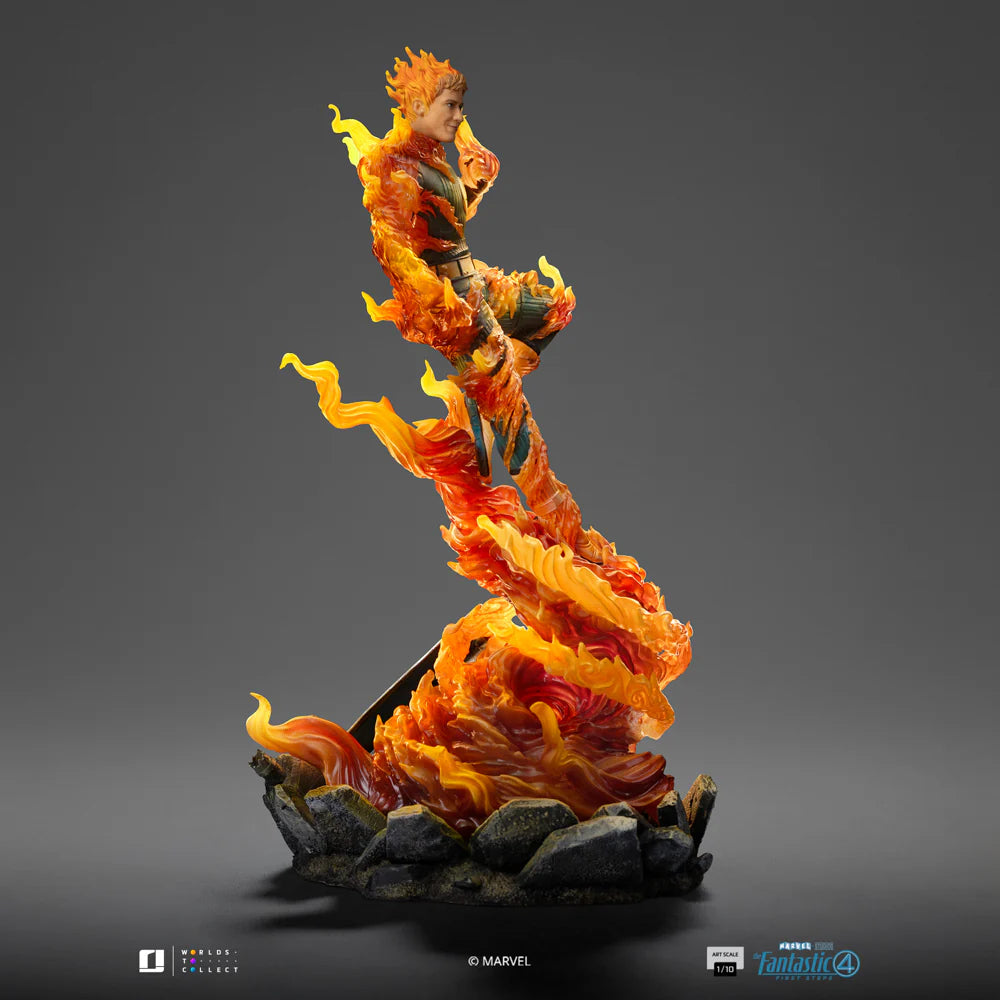 Human Torch Blue Suit Fantastic Four The First Steps Exclusive Version Statue by Iron Studios