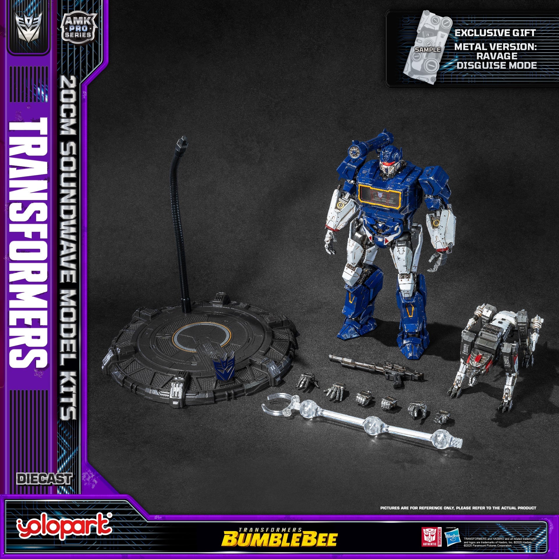 Transformers (Bumblebee) Soundwave & Ravage Model Kit AMK PRO Series By Yolopark
