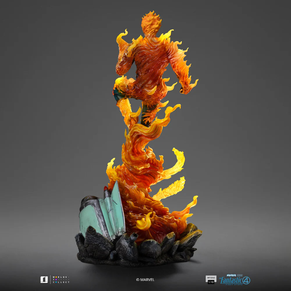 Human Torch Blue Suit Fantastic Four The First Steps Exclusive Version Statue by Iron Studios