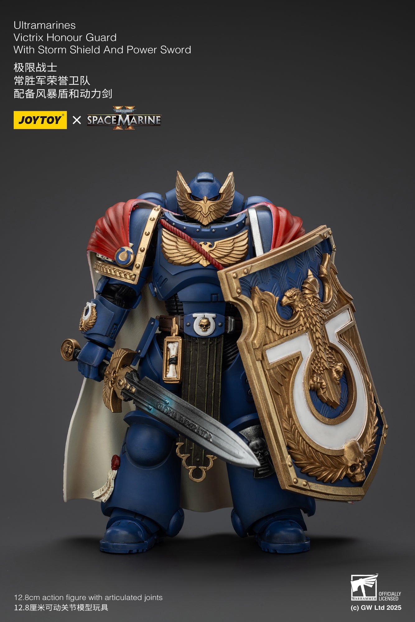Warhammer 40,000: Space Marine 2 Ultramarines Victrix Honour Guard With Storm Shield And Power Sword Action Figure