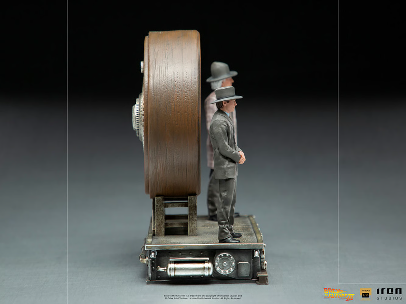 Marty and Doc at the Clock Deluxe Statue by Iron Studios