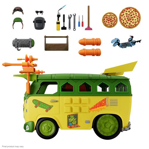 Teenage Mutant Ninja Turtles Ultimates Party Wagon Vehicle By Super 7