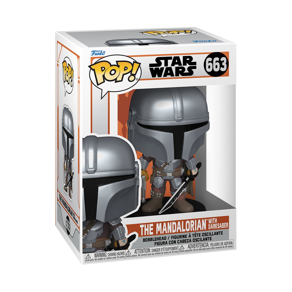 The Mandalorian with Darksaber By Funko Pop! (Damaged Box)