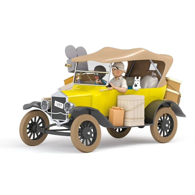ADVENTURES OF TINTIN Tintin Car 1/24 Scale Ford T Yellow Car