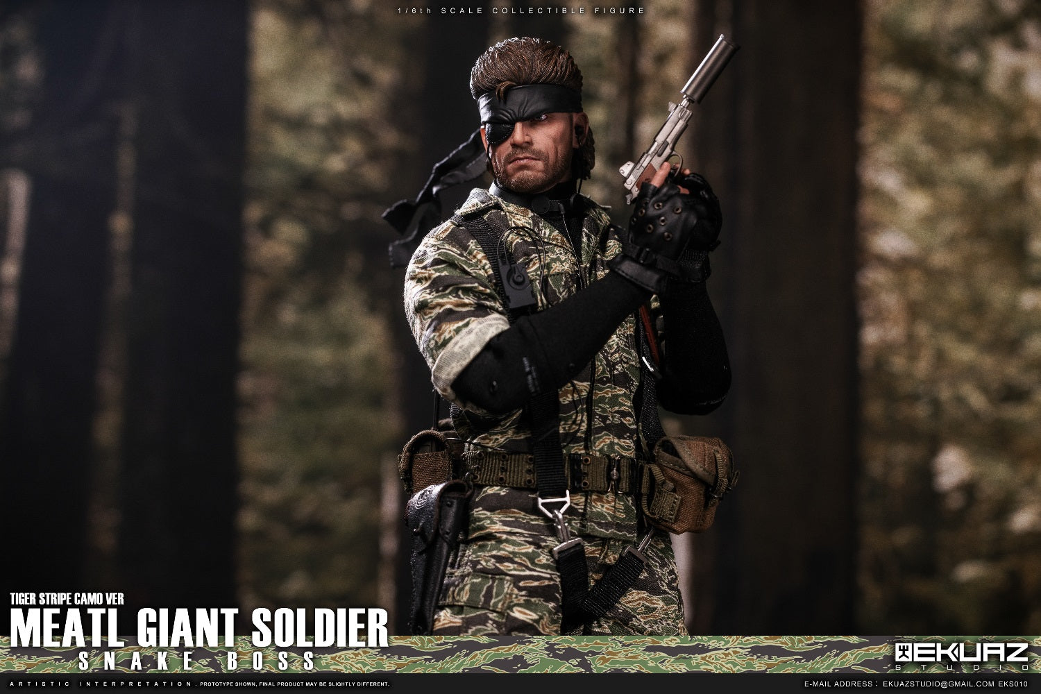 Snake Boss Figure (Tiger Stripe Camo Version) EKS010 1/6 Scale Metal Giant Soldier By EKUAZ STUDIO