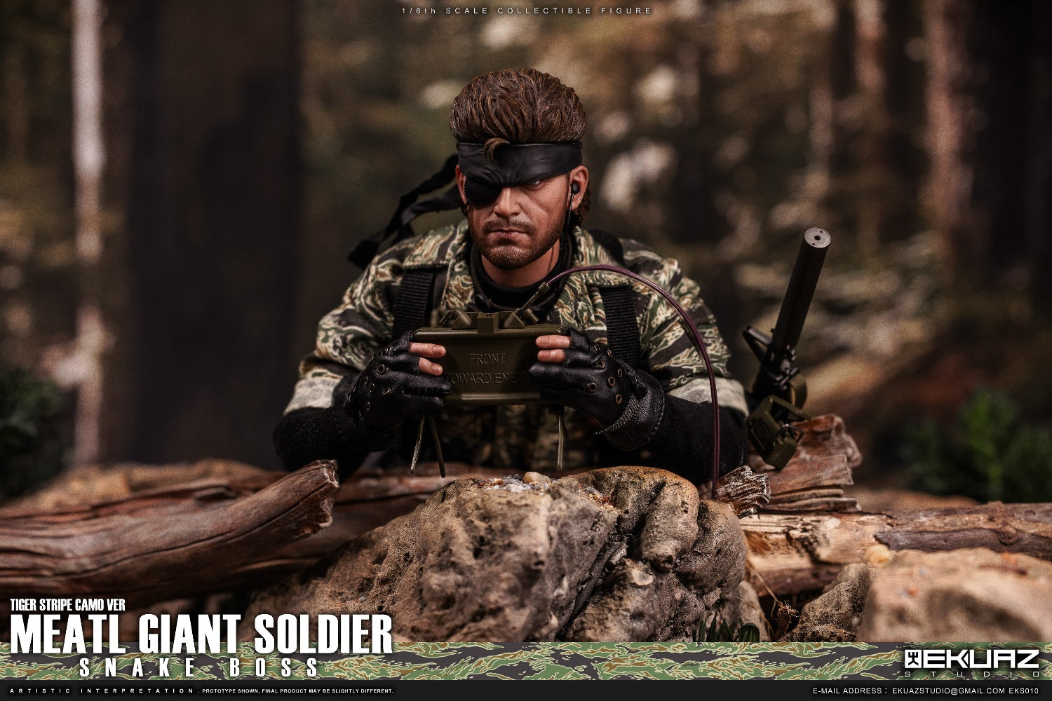 Snake Boss Figure (Tiger Stripe Camo Version) EKS010 1/6 Scale Metal Giant Soldier By EKUAZ STUDIO