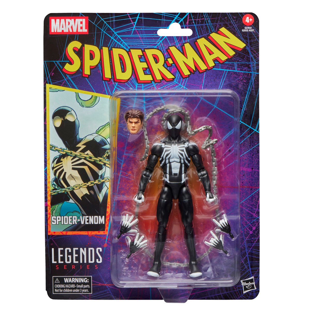 Spider-Man Marvel Legends Retro Cardback Spider-Venom Action Figure