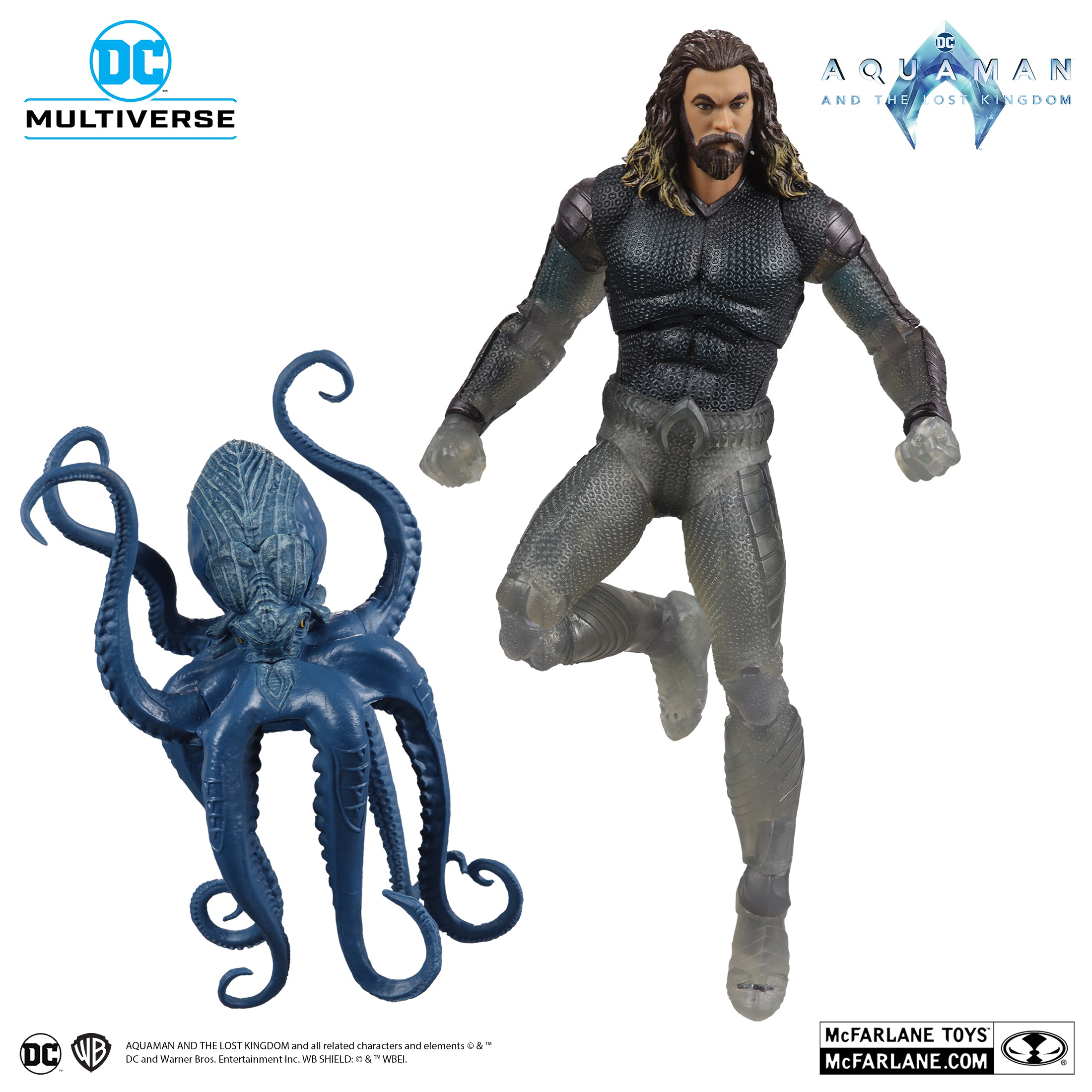 Aquaman Stealth Suit with Topo Gold Label Action Figure By McFarlane
