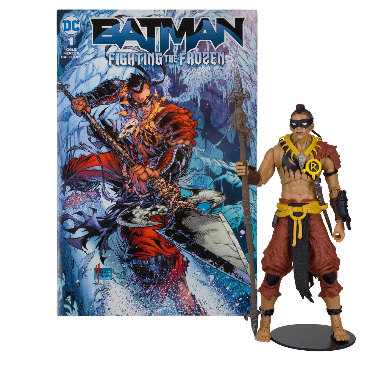 Robin w/Batman Fighting the Frozen Comic (DC Page Punchers) 7" Figure By Mcfarlane