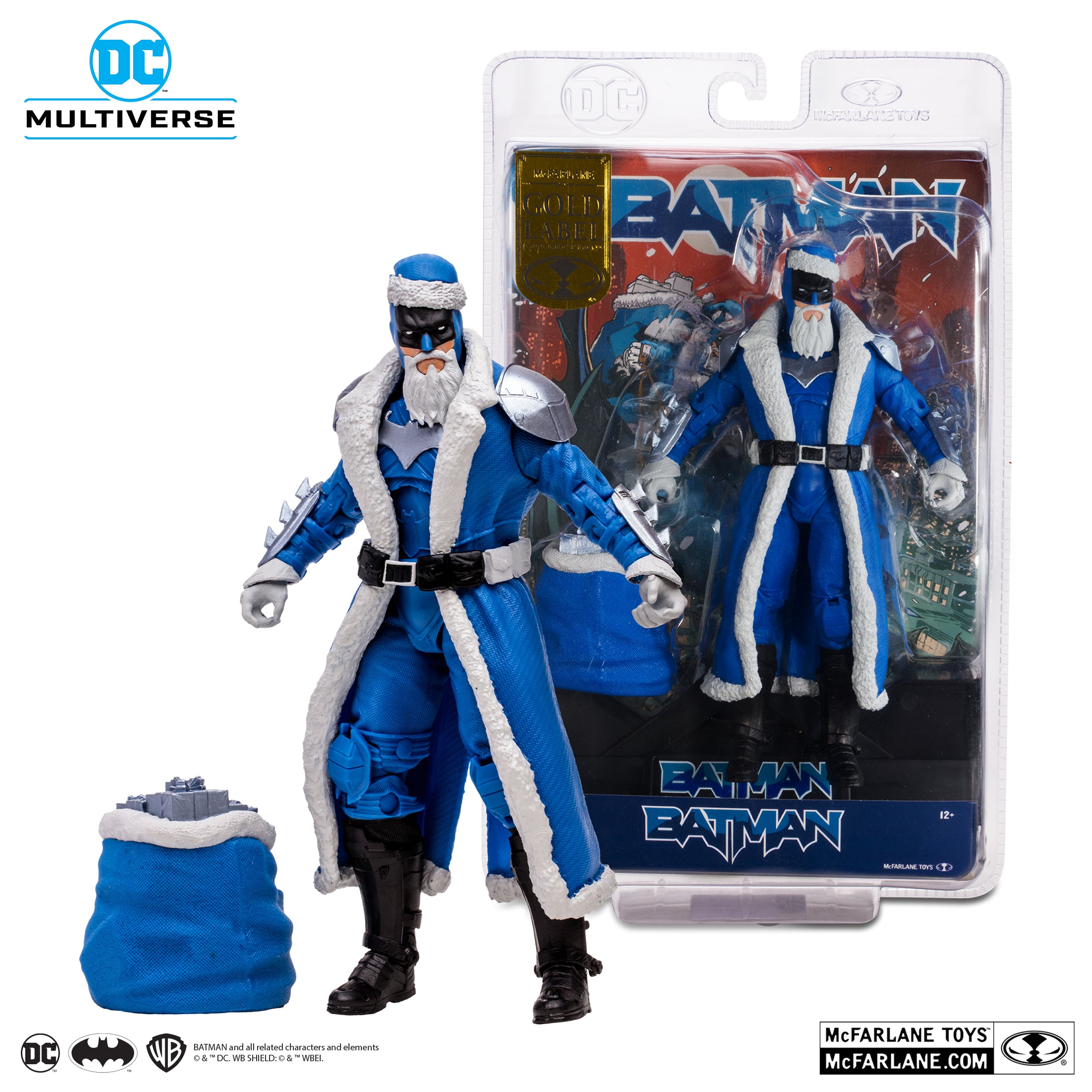 Batman Santa (Blue) Gold Label Figure by McFarlane