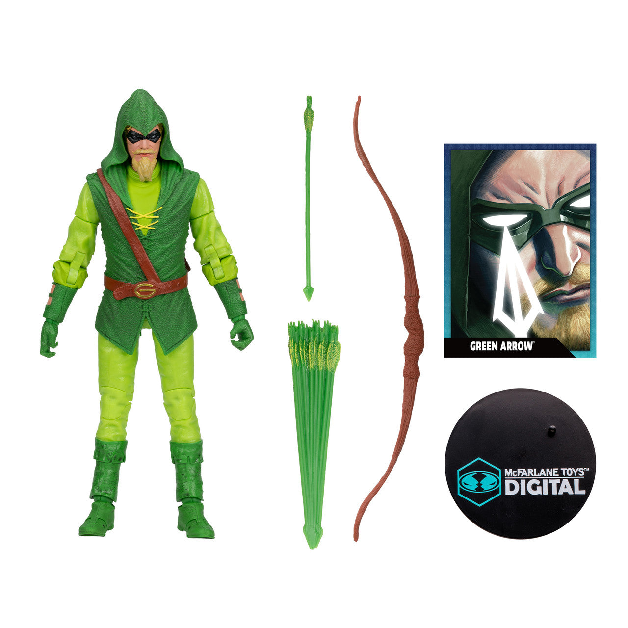 Green Arrow (Longbow Hunter) Figure w/McFarlane Toys Digital Collectible