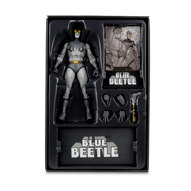 Blue Beetle (Black & White Accent Edition) Gold Label Action Figure