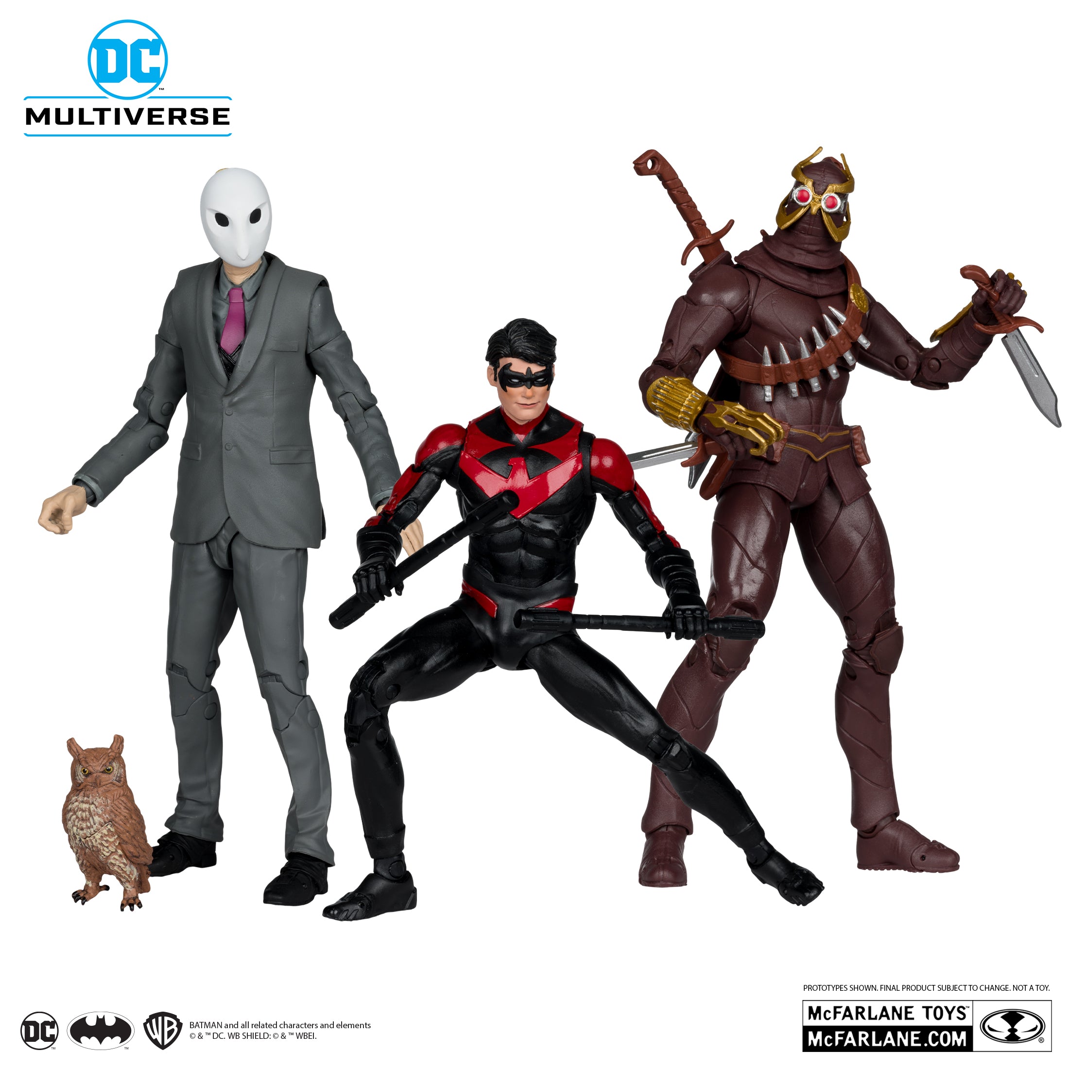 Nightwing vs Talon & Owl (Batman: The Court of Owls) 3 Pack Gold Label Action Figures BY MC FARLANE