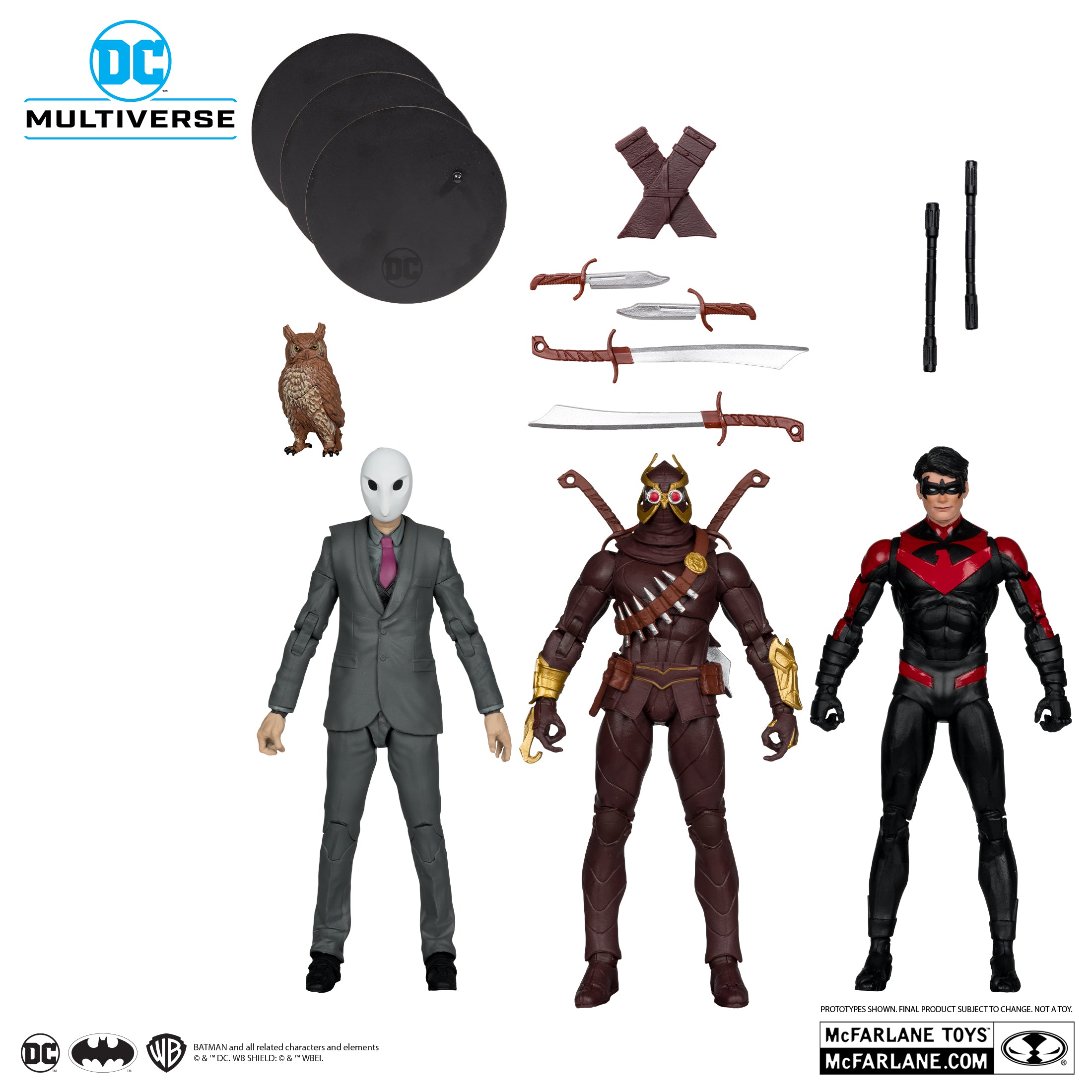 Nightwing vs Talon & Owl (Batman: The Court of Owls) 3 Pack Gold Label Action Figures BY MC FARLANE