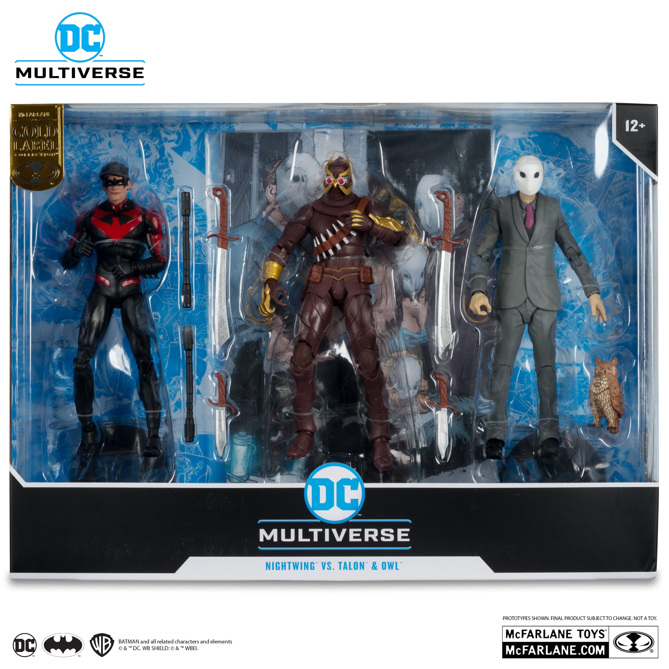 Nightwing vs Talon & Owl (Batman: The Court of Owls) 3 Pack Gold Label Action Figures BY MC FARLANE