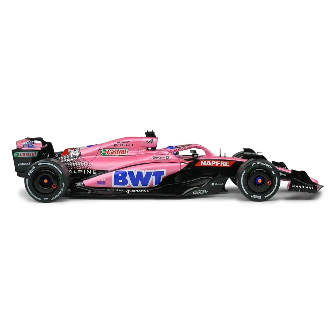 Pink 2022 Alpine A522 #14 Ernando Alonso Bahrein 1:18 Scale Die-Cast By Solido