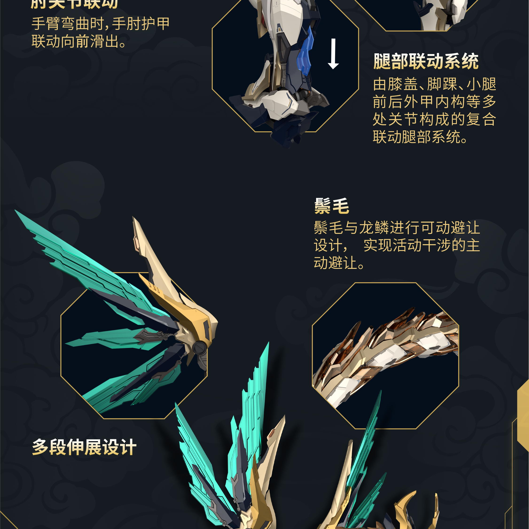 GS-TOYS Emp-01 Yellow Emperor Mc-01 Winged Dragon Set of 2