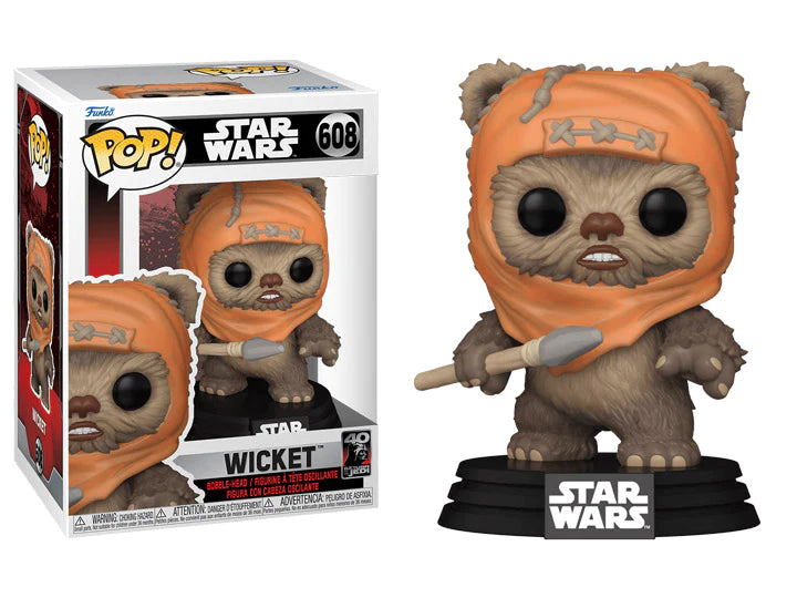 Star Wars: Return of the Jedi 40th Anniversary Wicket Vinyl Figure #608 By Funko Pop!
