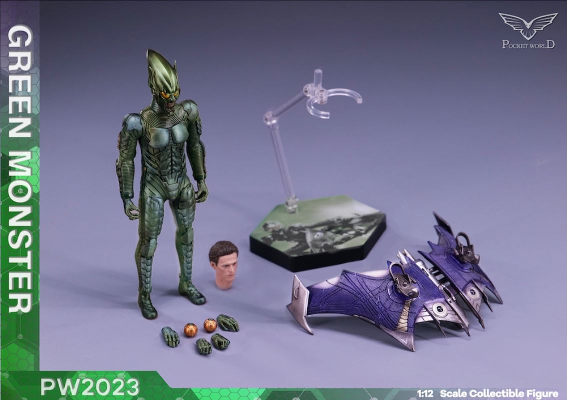 Green Monster with Glider Action Figure by PW Toys
