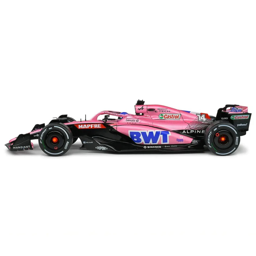 Pink 2022 Alpine A522 #14 Ernando Alonso Bahrein 1:18 Scale Die-Cast By Solido