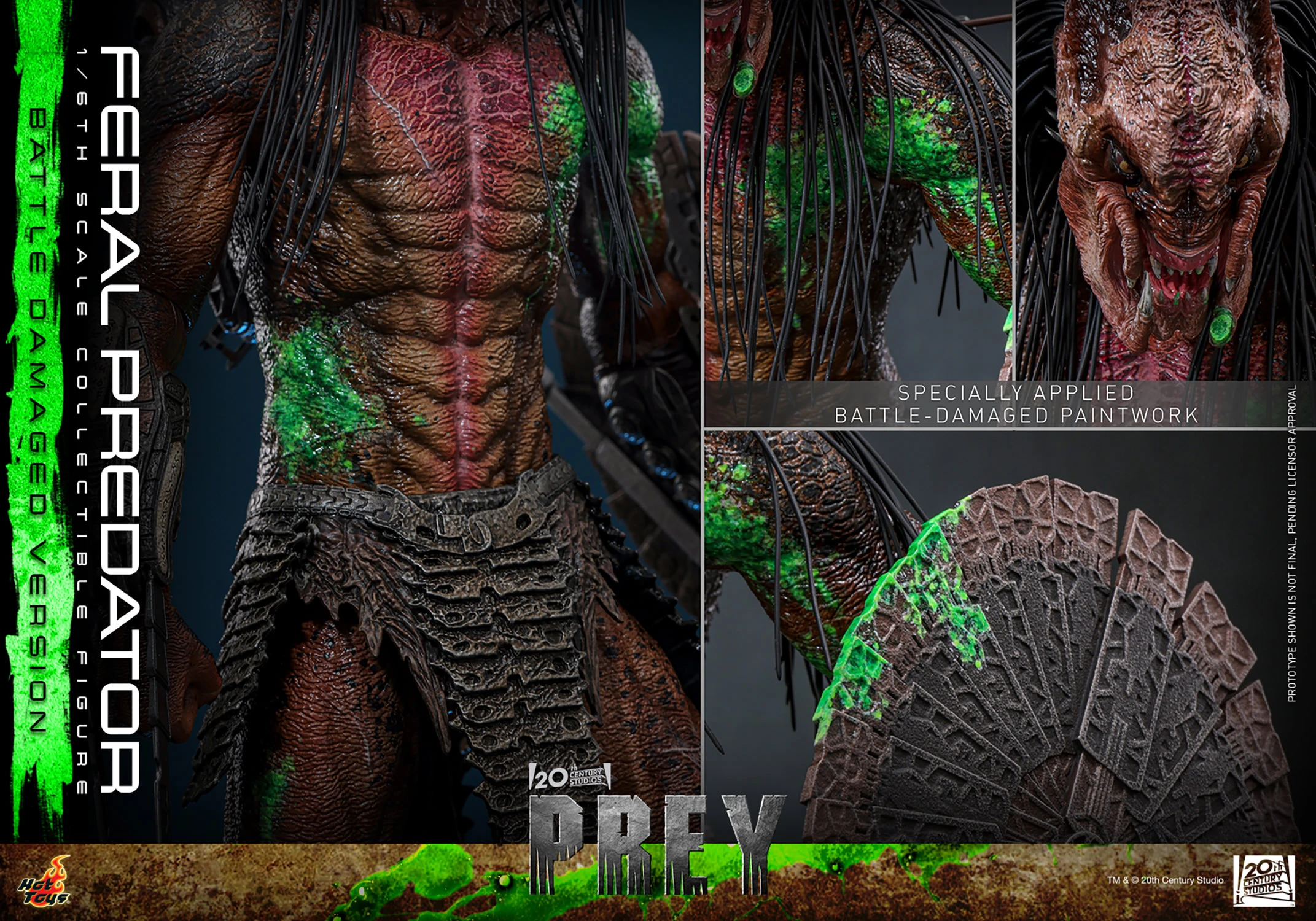 Feral Predator (Battle Damaged Version) Sixth Scale Figure by Hot Toys