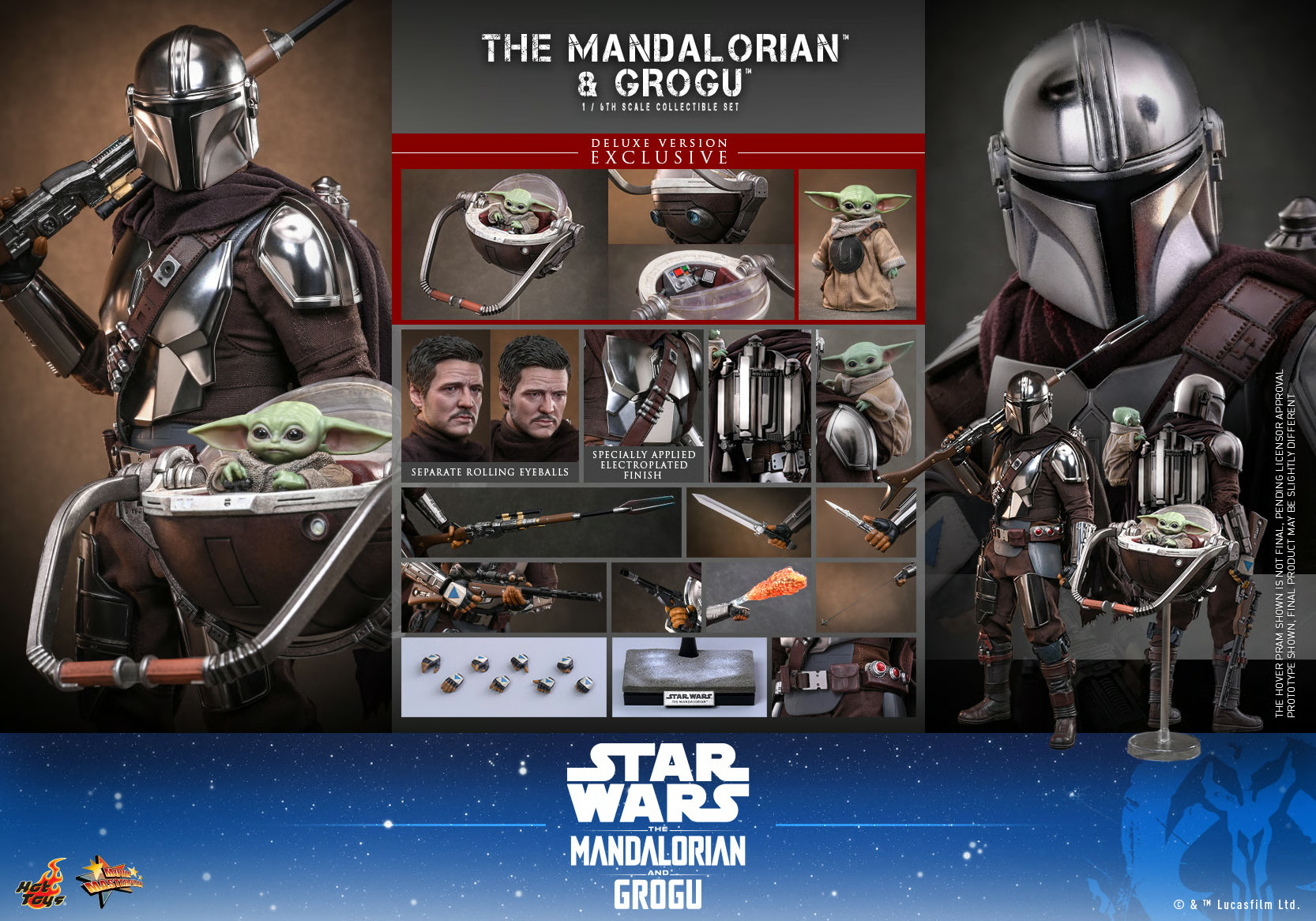 The Mandalorian and Grogu (Deluxe Version) Sixth Scale Figure by Hot Toys