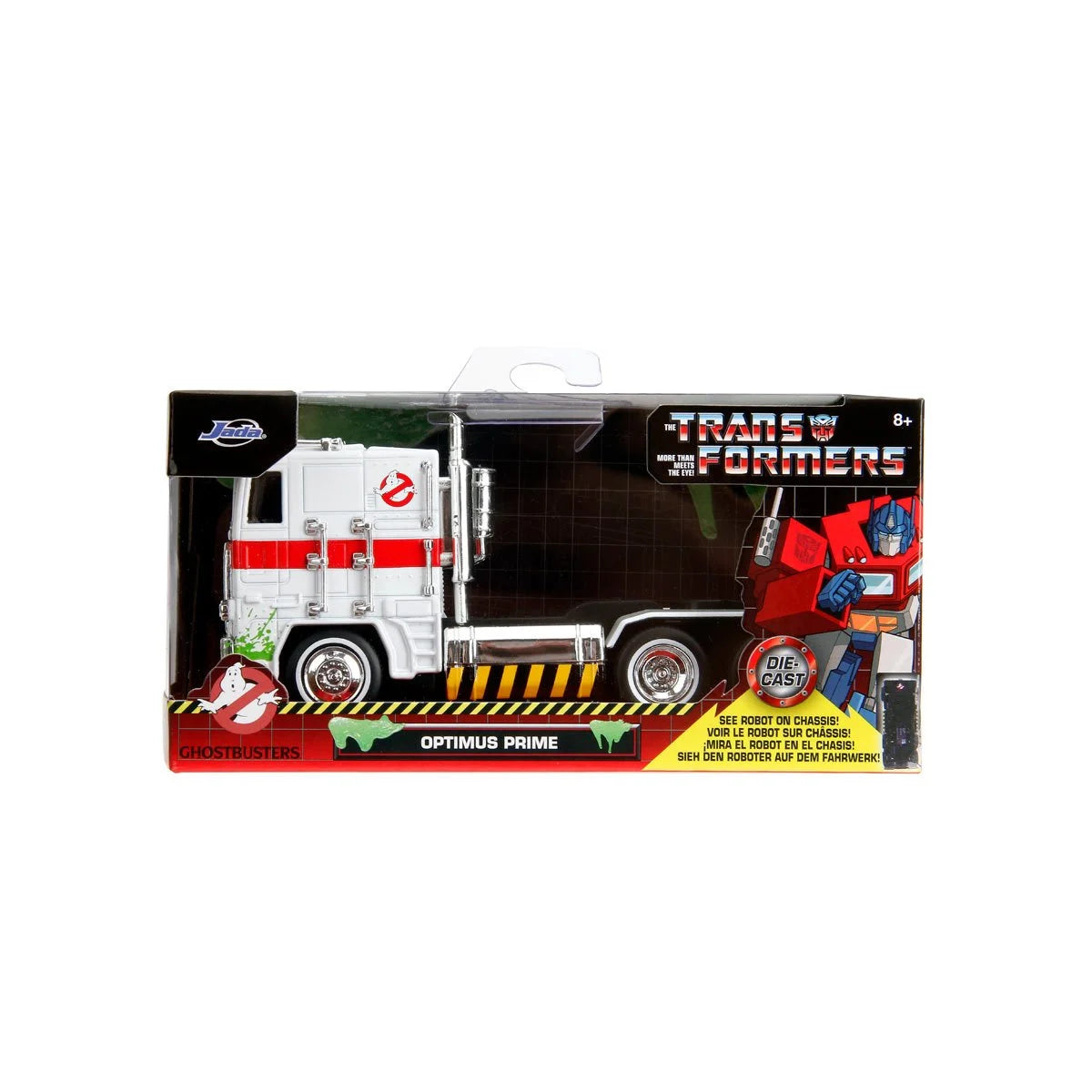 Hollywood Rides Transformers Ghostbusters G1 Optimus Prime Mashup 40th Anniversary Die-Cast Metal Vehicle