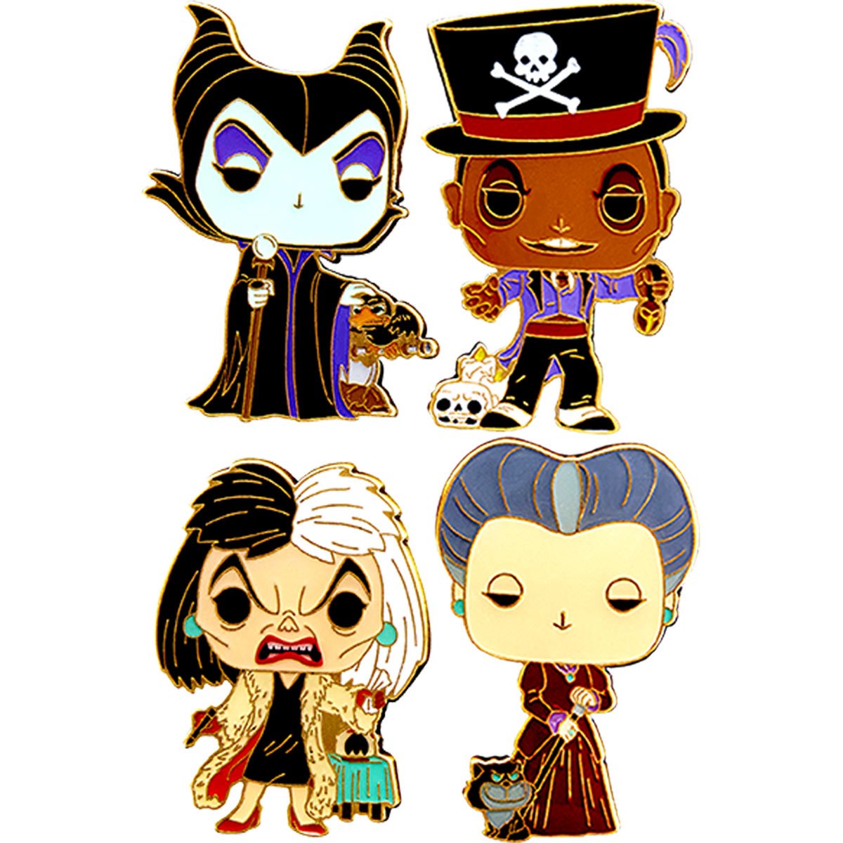 Disney Villains Pin 4-Pack Set By Funko Pop Pin!