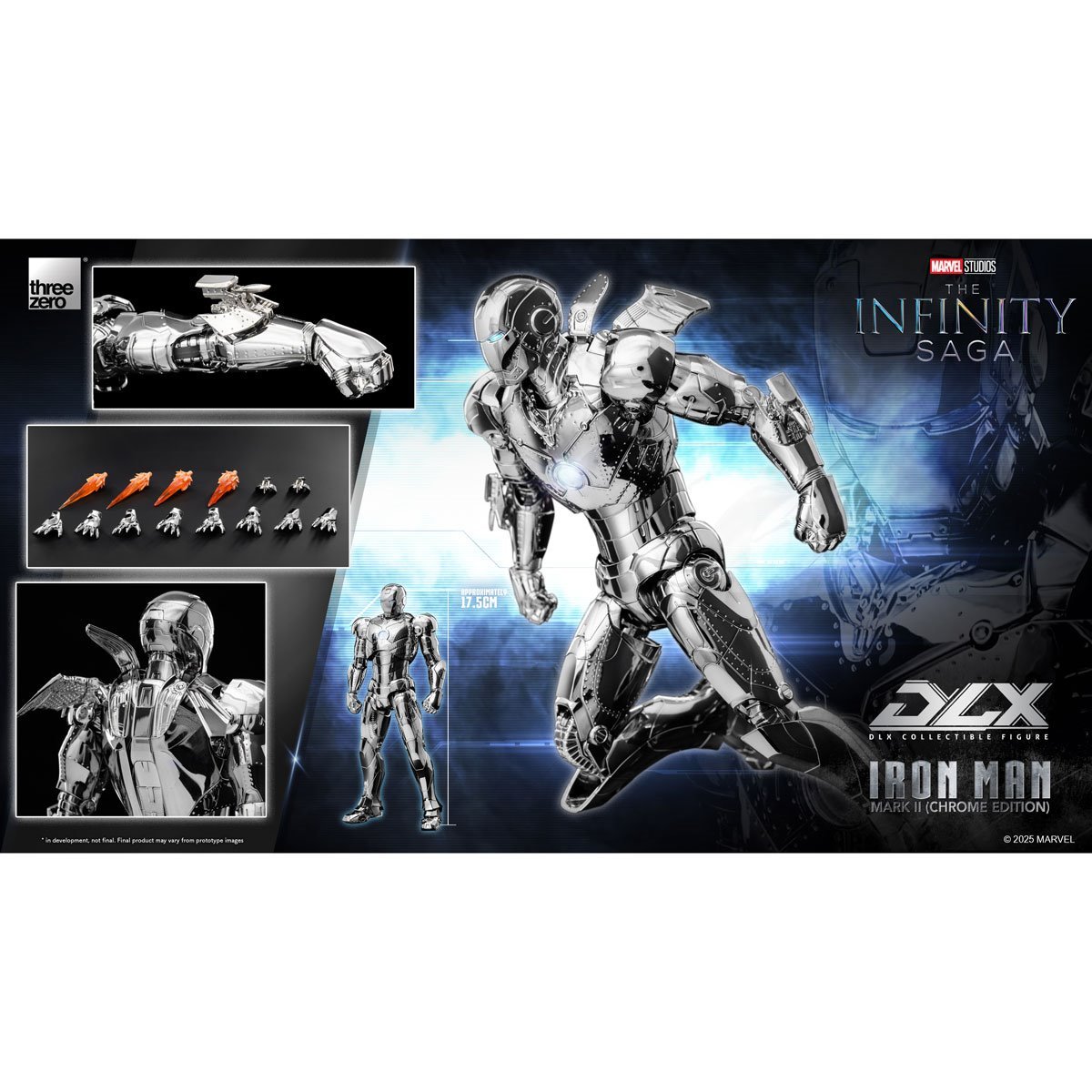 Marvel Studios: The Infinity Saga Iron Man Mark 2 (Chrome Edition) DLX Figure By Threezero