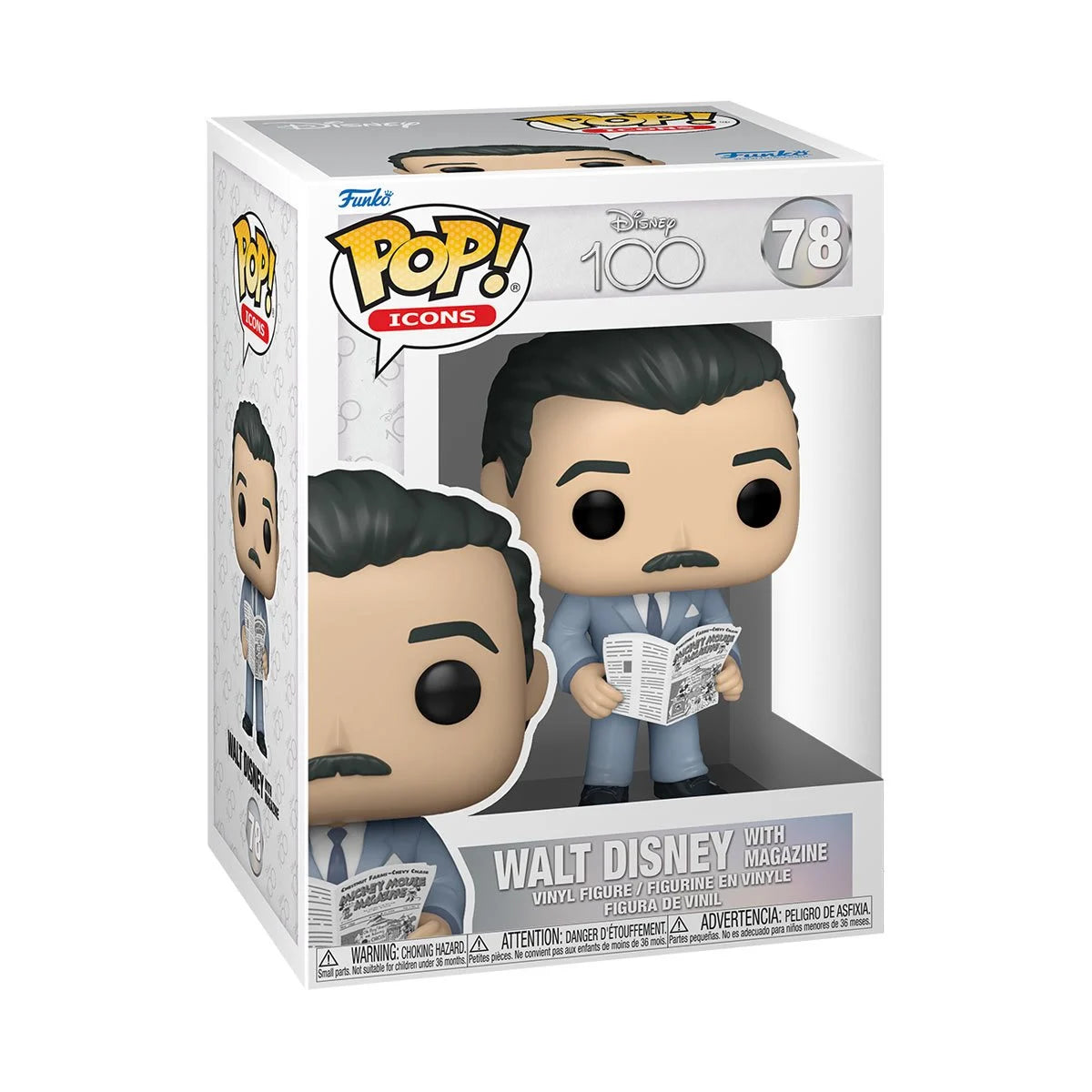 Disney 100 Walt Disney with Magazine Funko Pop!