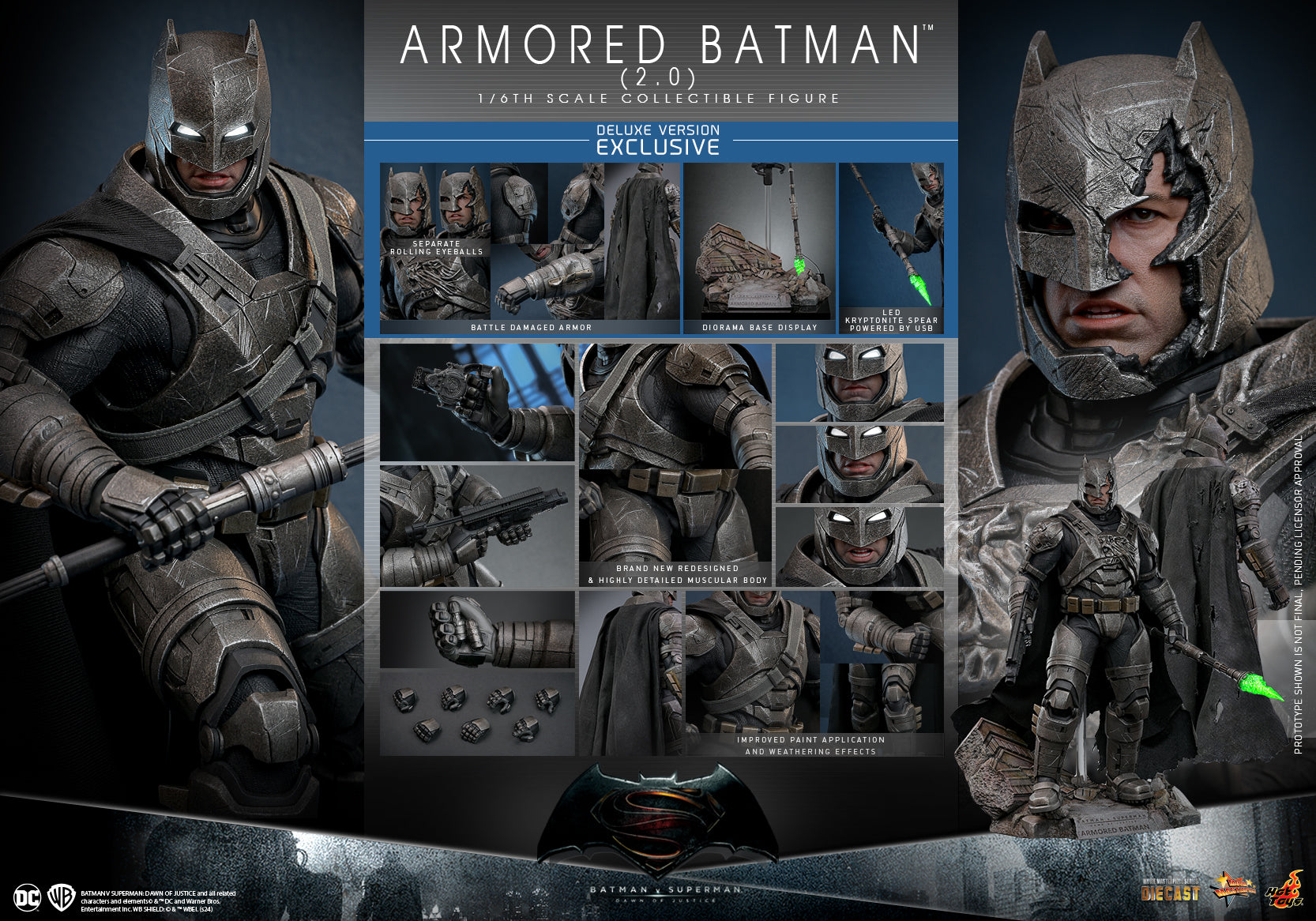 Armored Batman (2.0) (Deluxe Version) Figure by Hot Toys