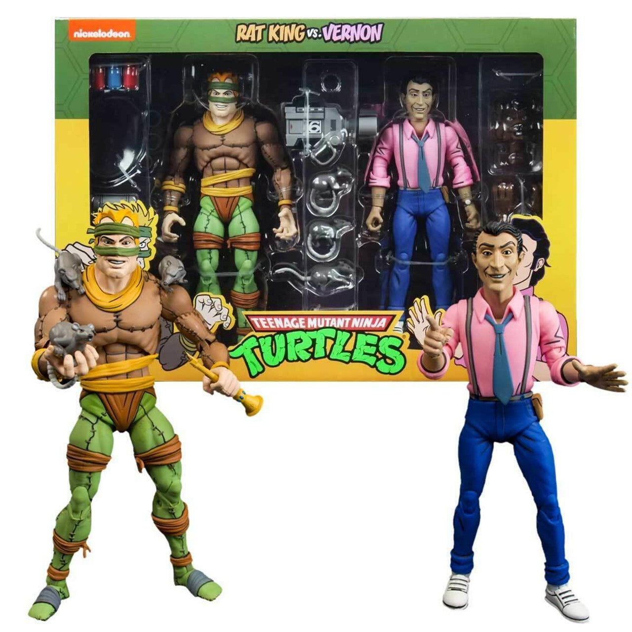 Rat King & Vernon TMNT 2 Pack Action Figures By Neca