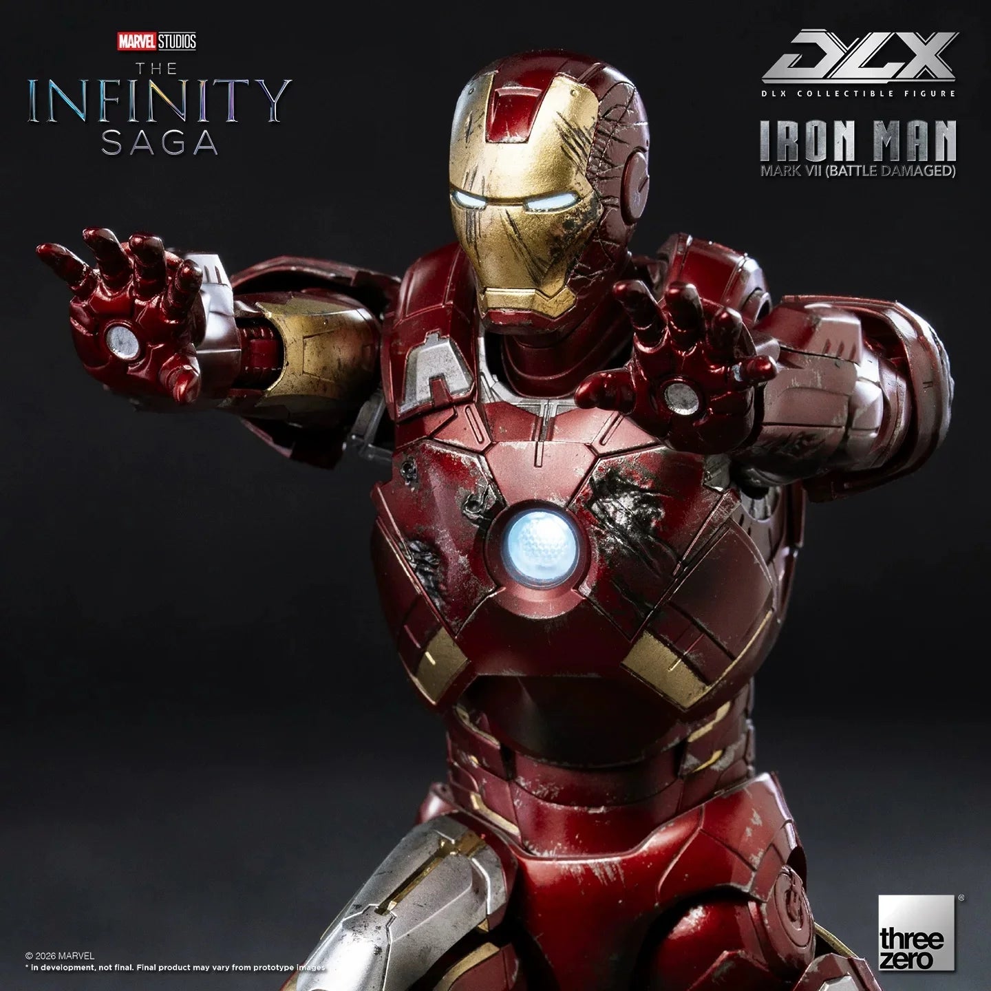 Infinity Saga Iron Man Mark 7 Battle Damaged DLX Action Figure By Threezero