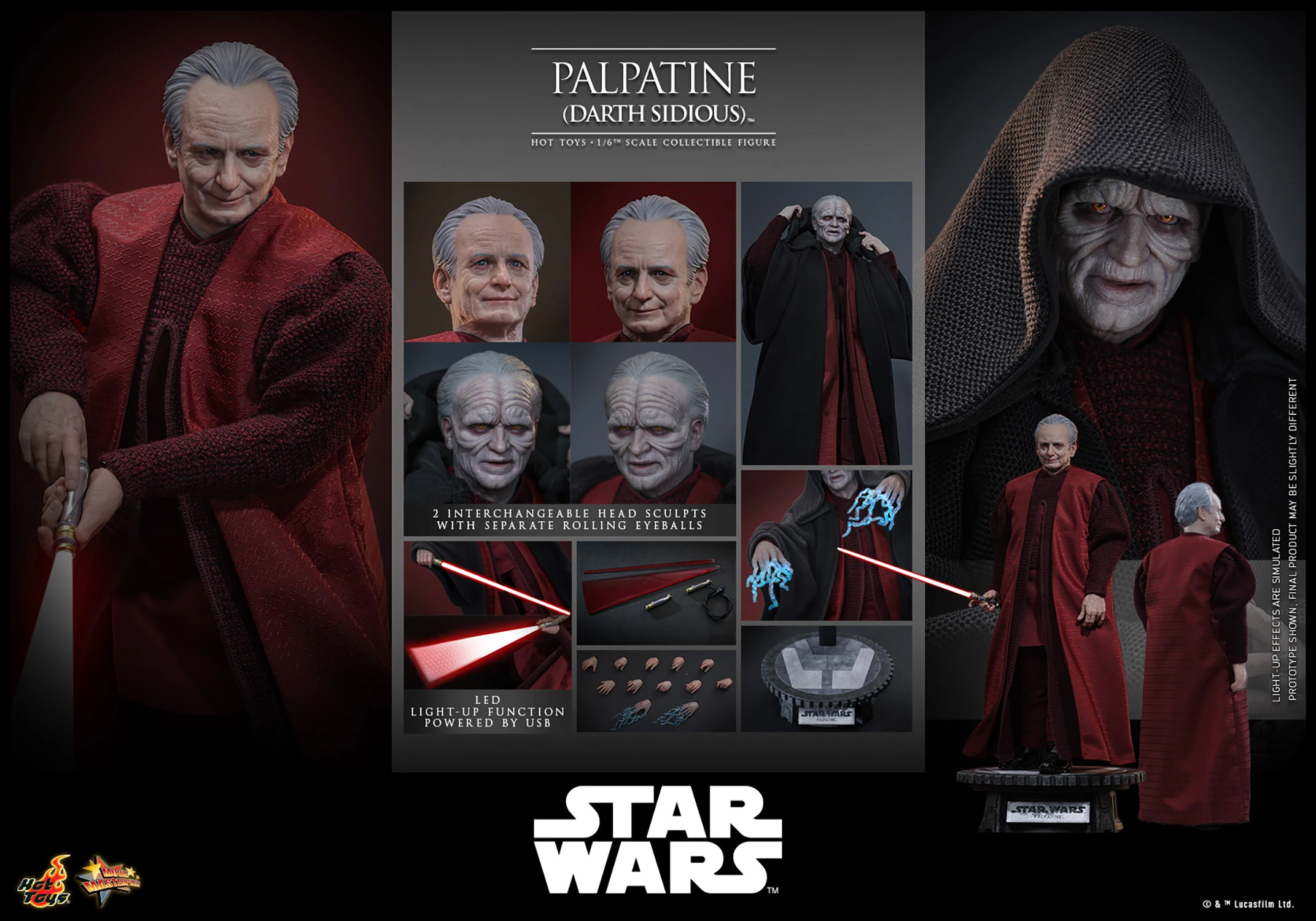 Palpatine Darth Sidious Sixth Scale Figure by Hot Toys