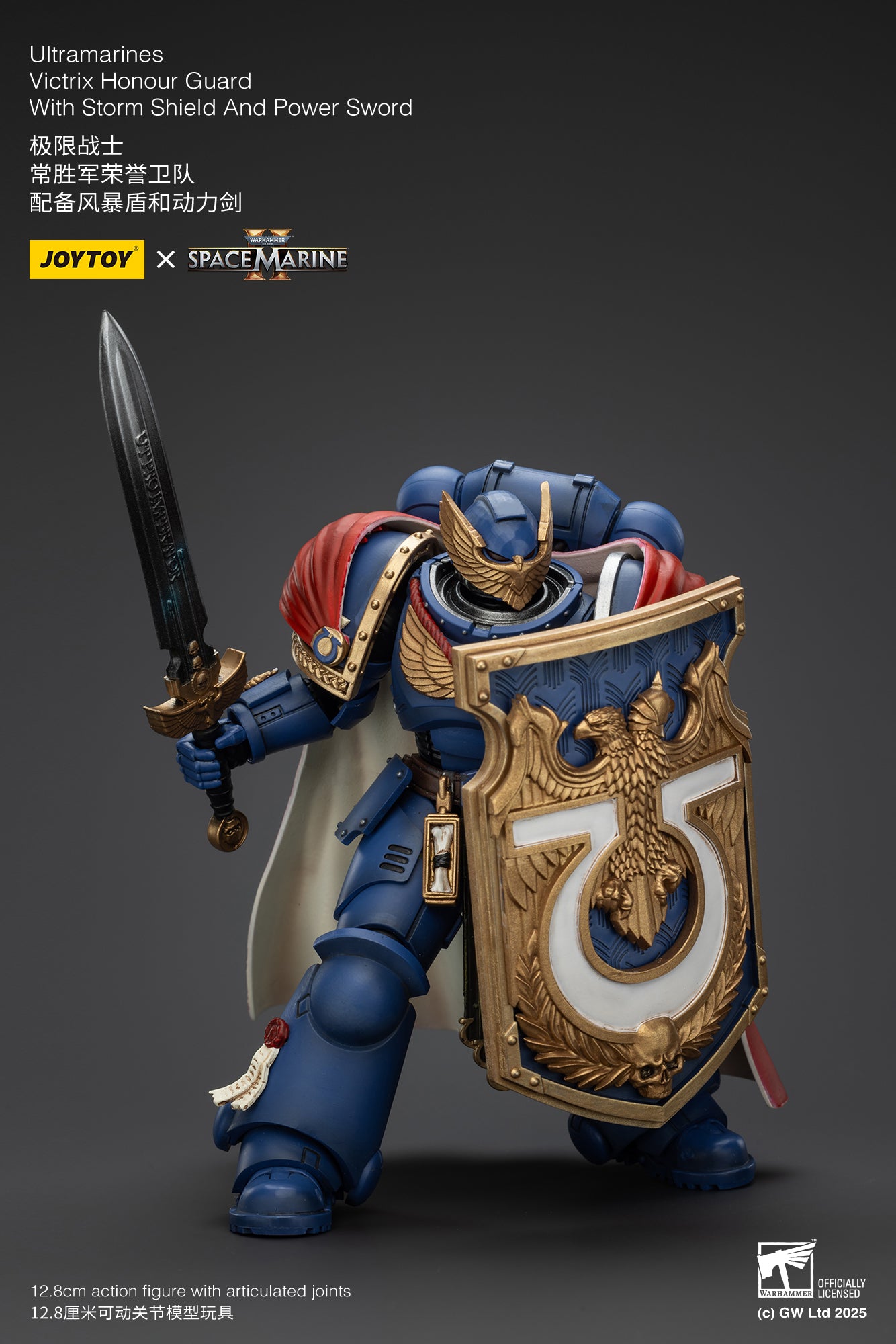 Warhammer 40,000: Space Marine 2 Ultramarines Victrix Honour Guard With Storm Shield And Power Sword Action Figure