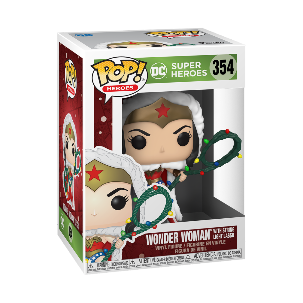 DC Holiday Wonder Woman with Lights Lasso Vinyl Figure By Funko Pop!
