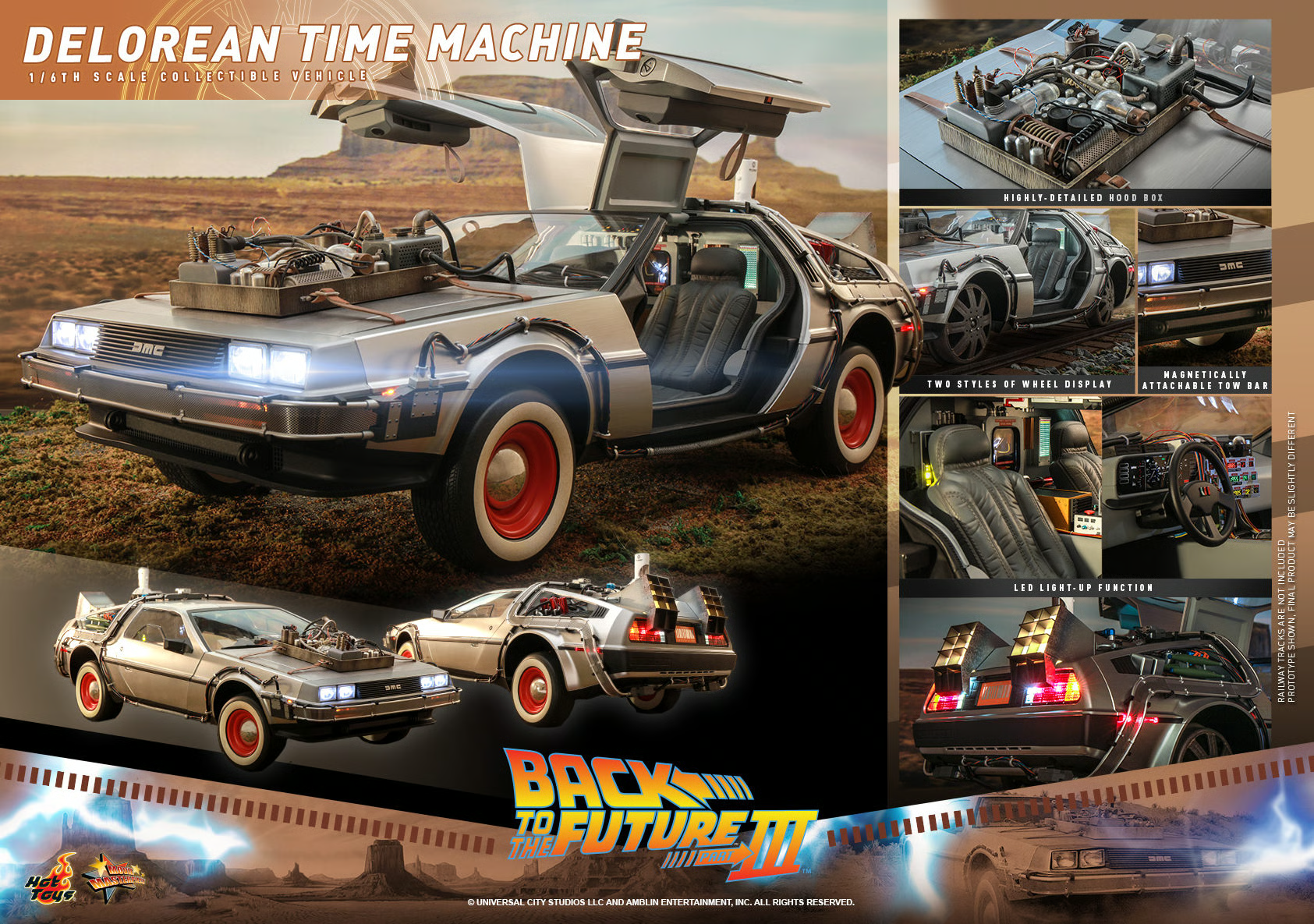 DeLorean Time Machine (Back to the Future III) Sixth Scale Figure by Hot Toys