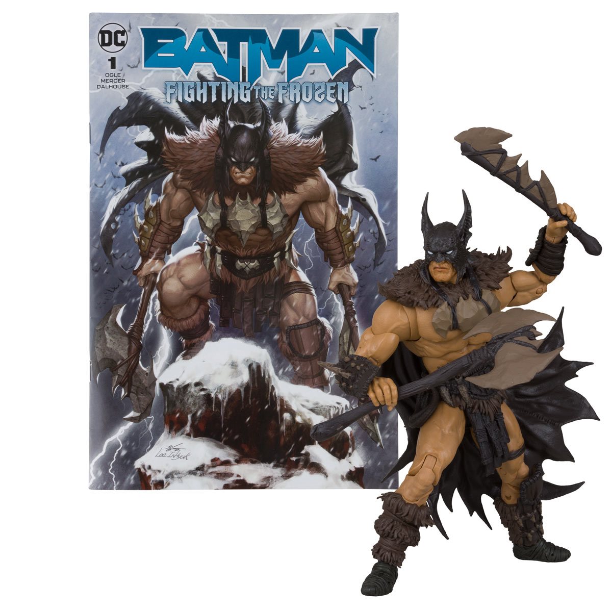 Batman w/Batman Fighting the Frozen Comic (DC Page Punchers) 7" Figure By Mcfarlane