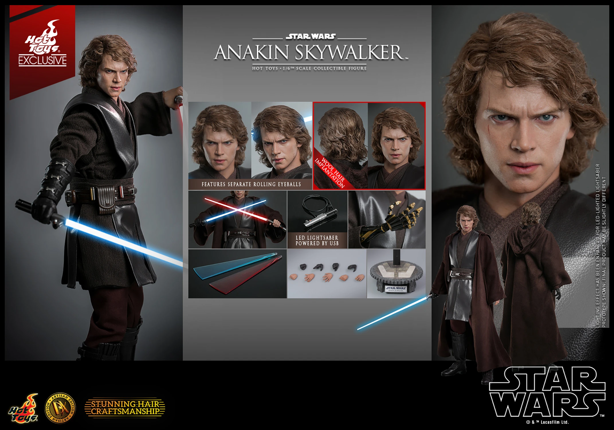 Anakin Skywalker (Artisan Edition) Sixth Scale Figure by Hot Toys