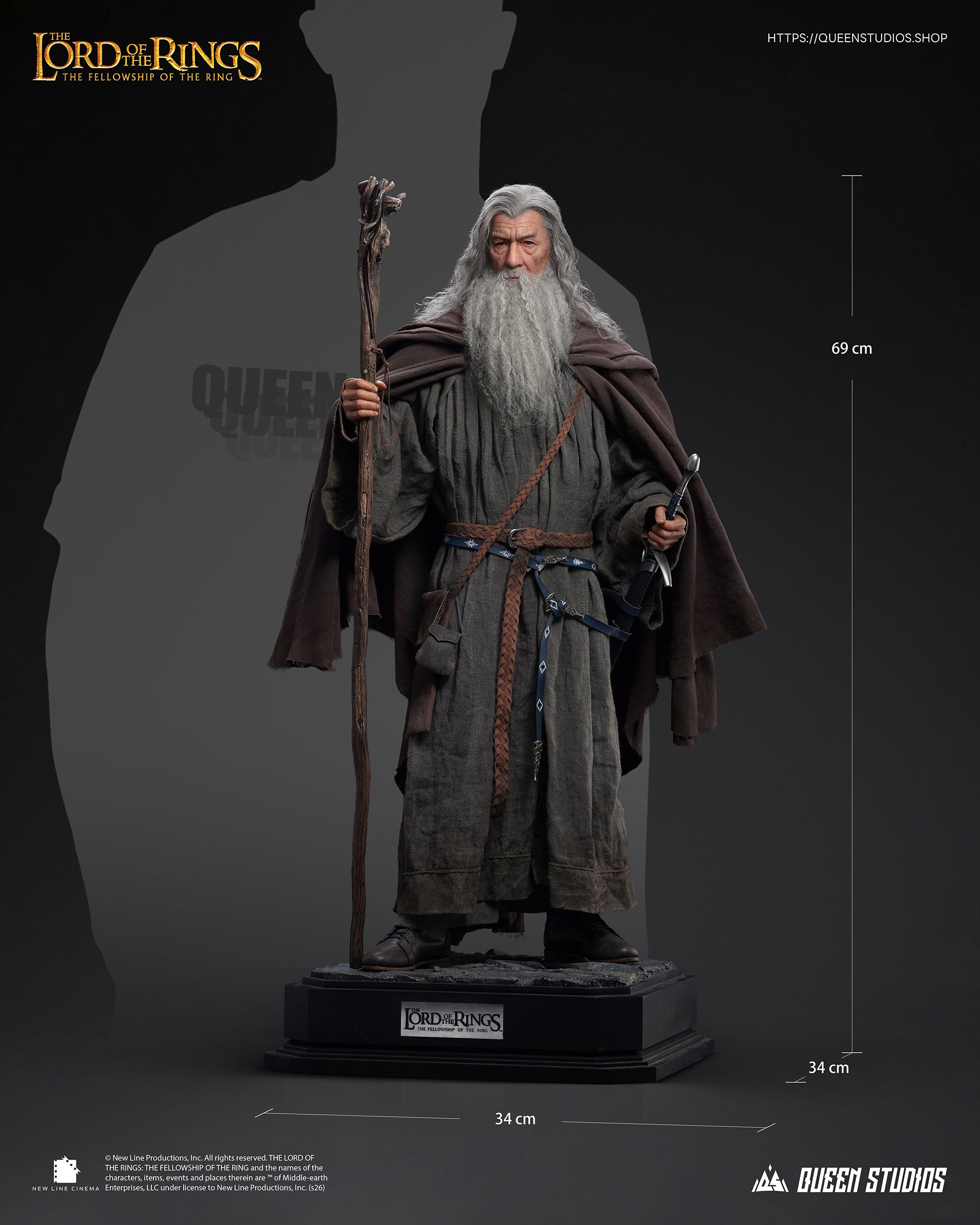 Queen Studios The Lord of the Rings The Fellowship of the Ring Gandalf 1/3 Scale Statue