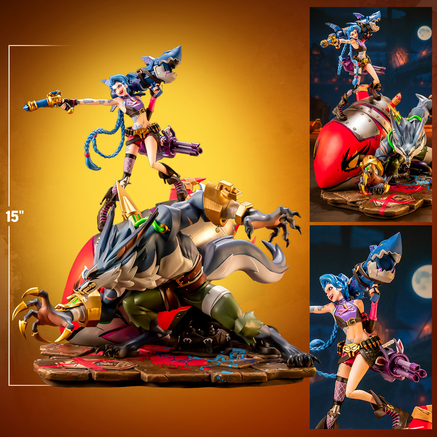 2XKO Jinx & Warwick Statue by PureArts