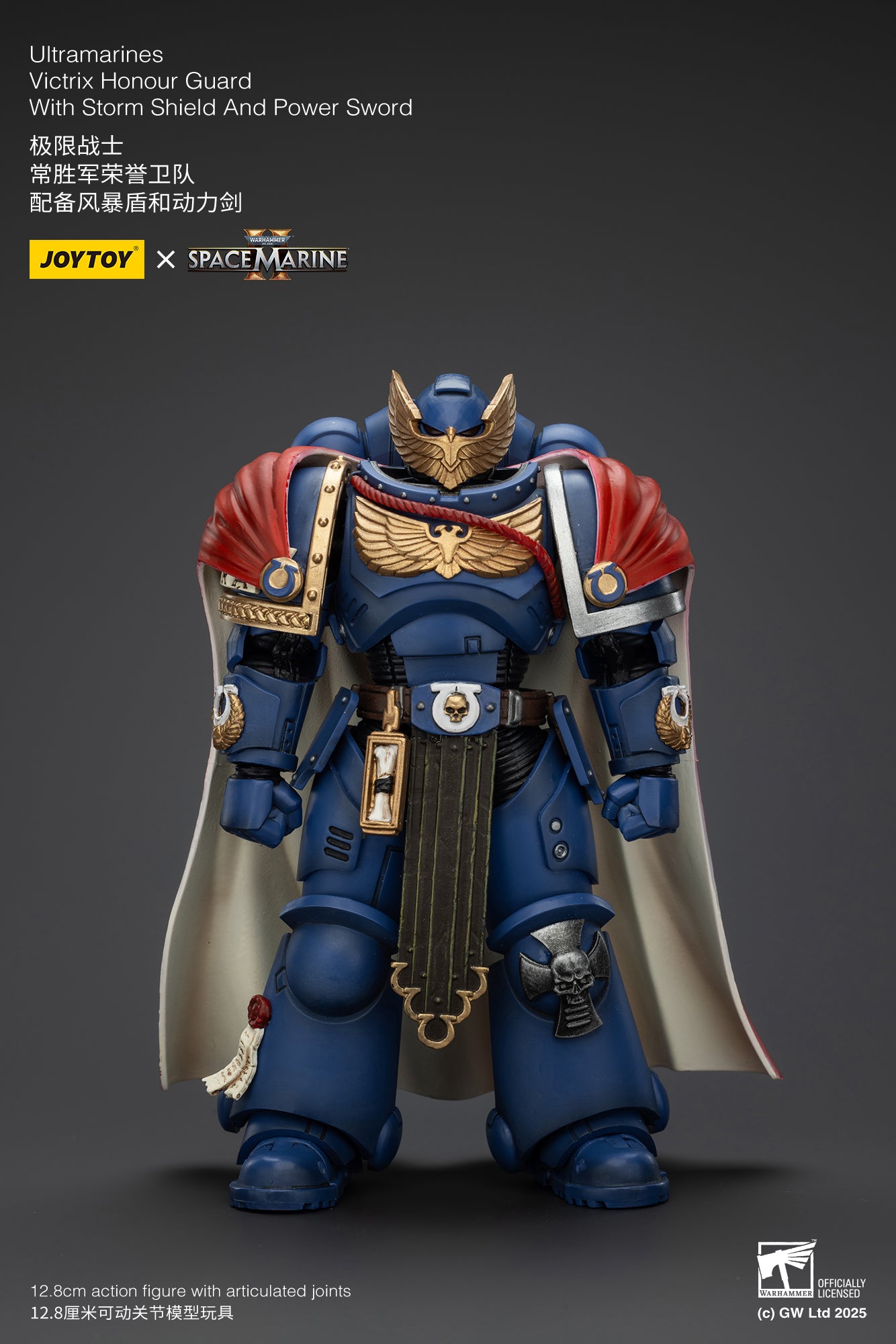 Warhammer 40,000: Space Marine 2 Ultramarines Victrix Honour Guard With Storm Shield And Power Sword Action Figure