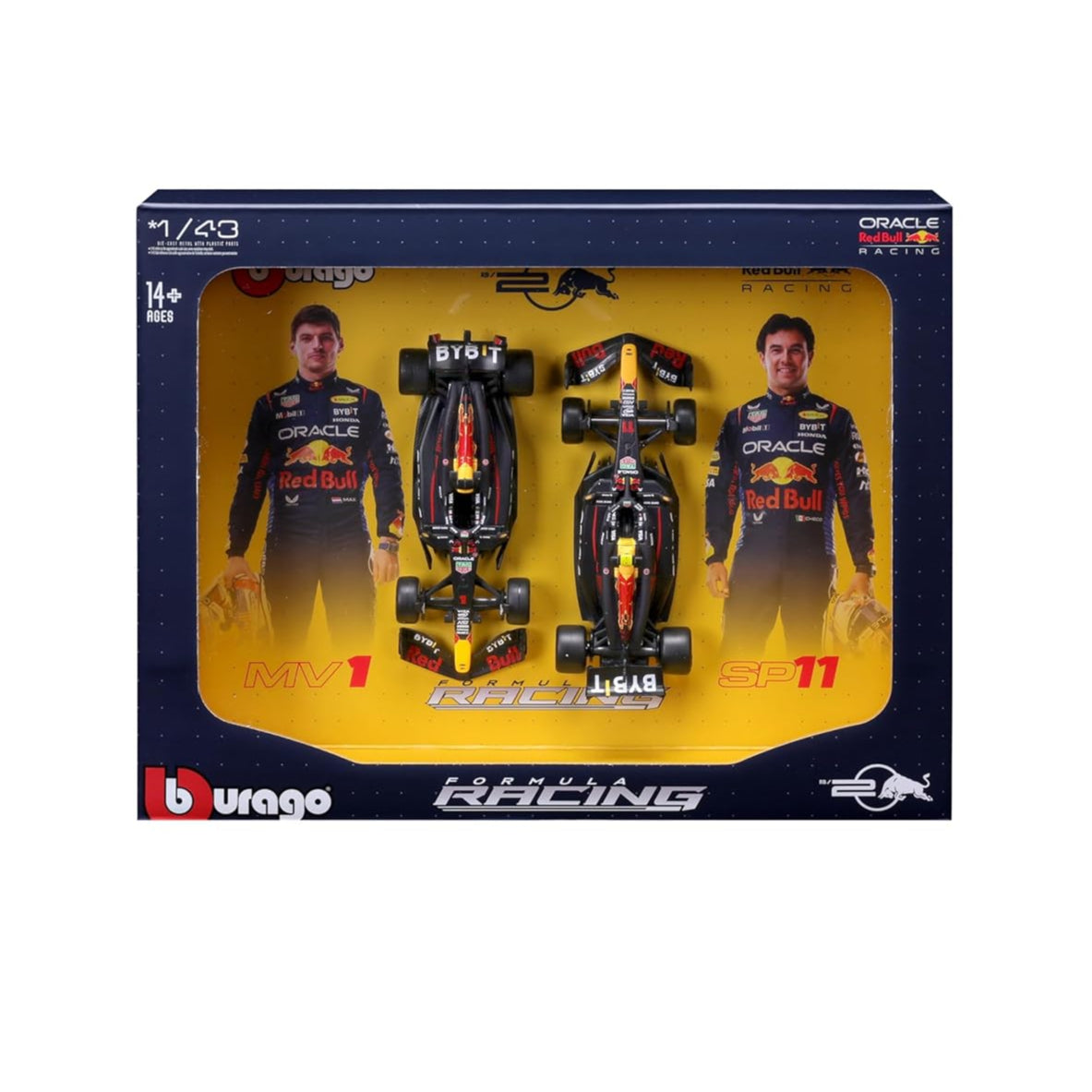 Bburago 1/43 Oracle Red Bull Racing RB20 Set of 2 F1 Models Max Verstappen & Sergio Perez