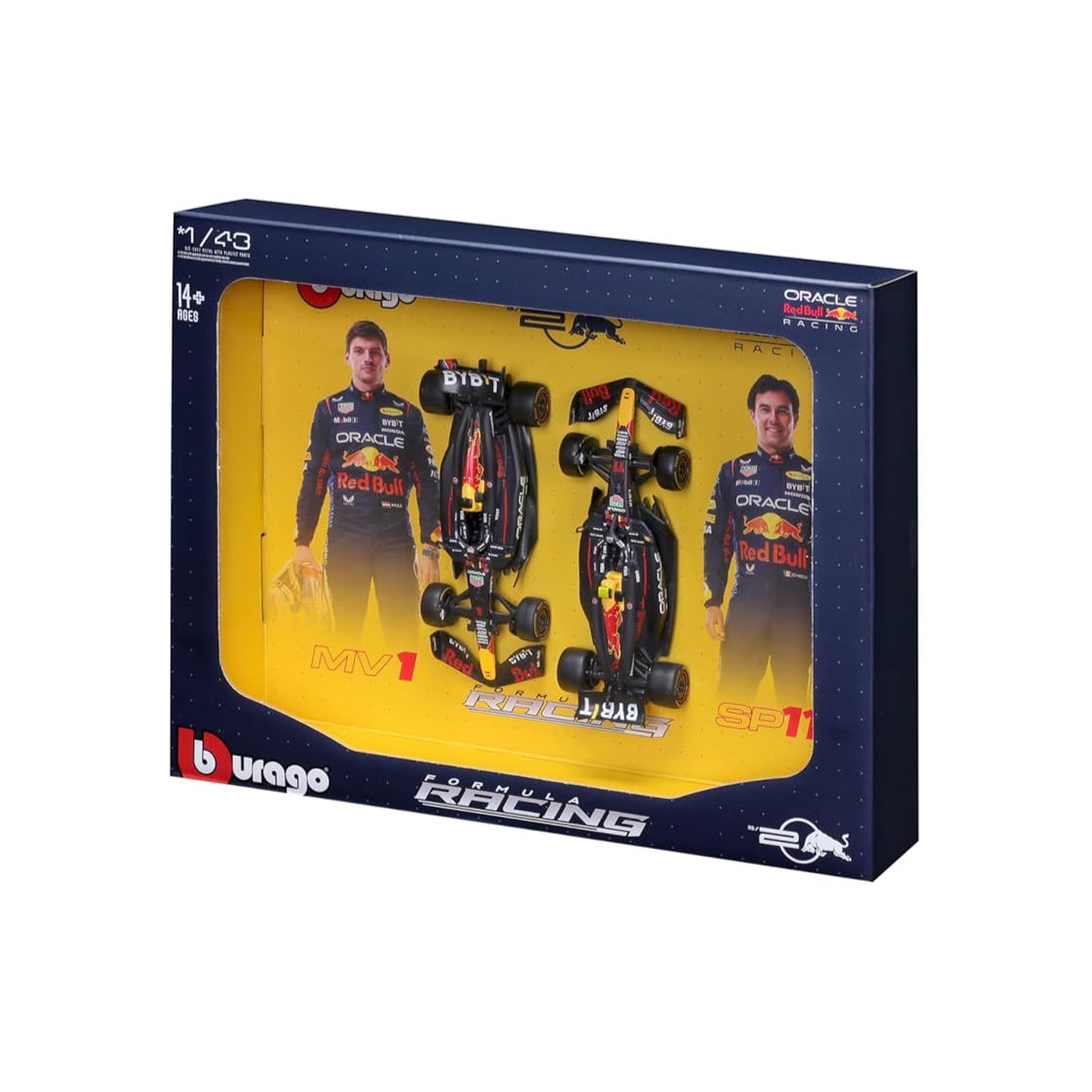 Bburago 1/43 Oracle Red Bull Racing RB20 Set of 2 F1 Models Max Verstappen & Sergio Perez