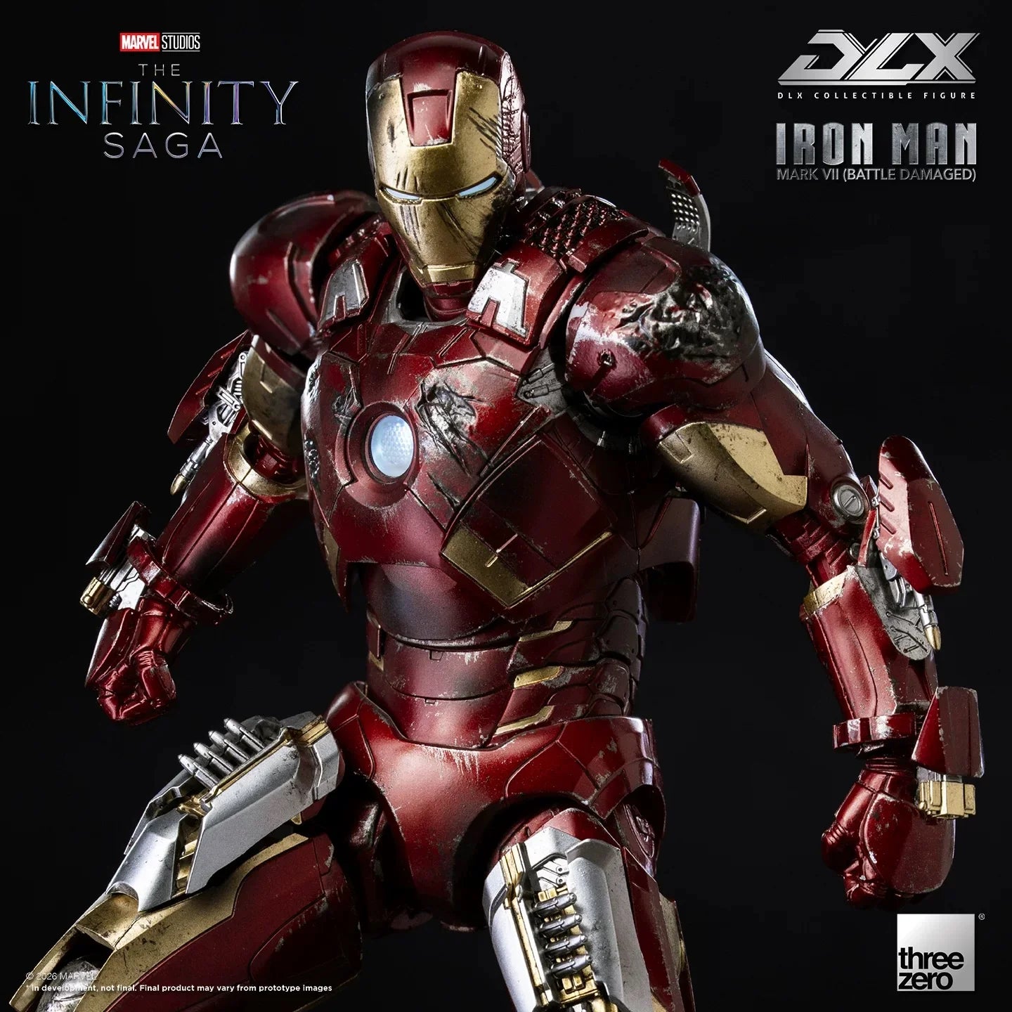Infinity Saga Iron Man Mark 7 Battle Damaged DLX Action Figure By Threezero