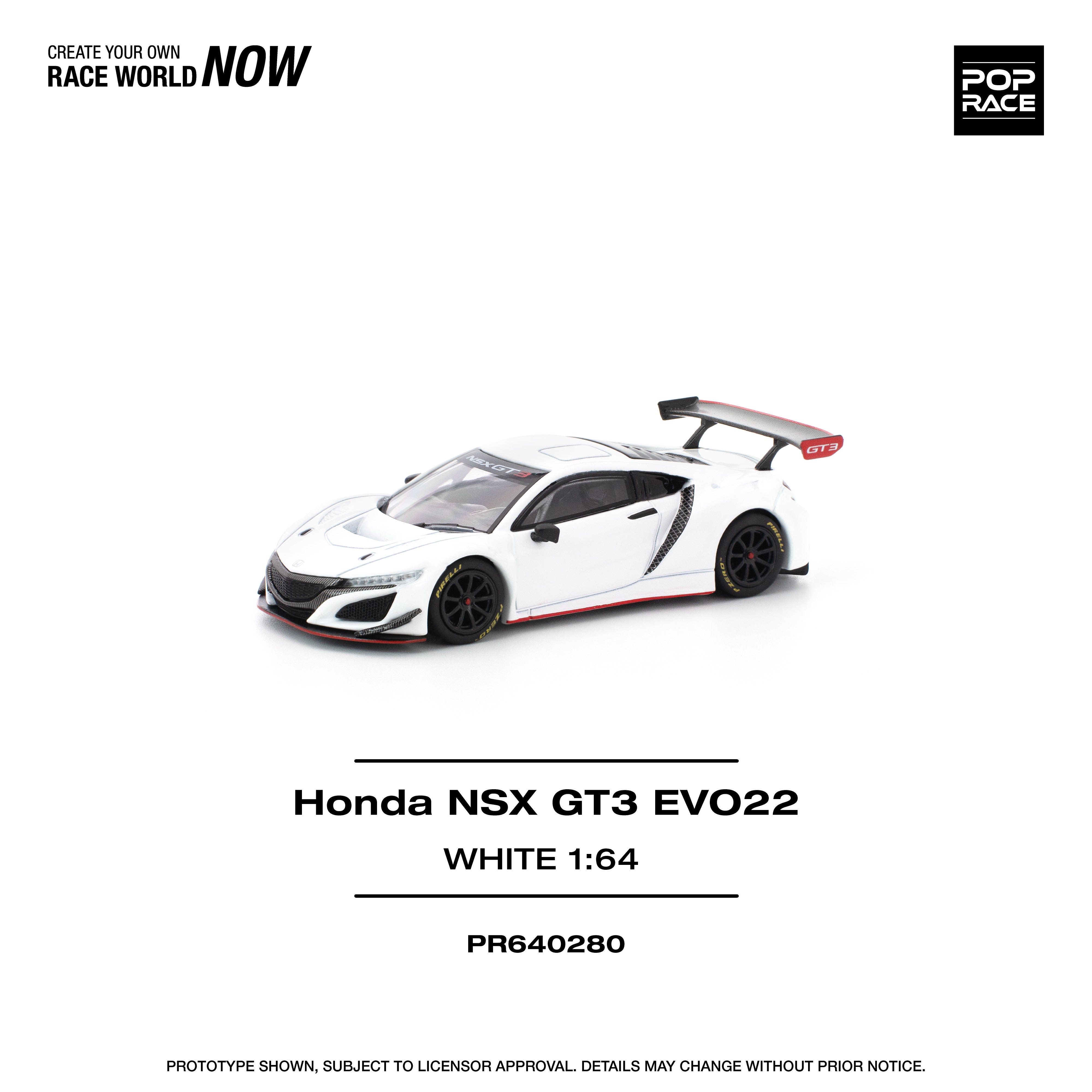 HONDA NSX GT3 EVO22 - WHITE PR640280 by Pop Race