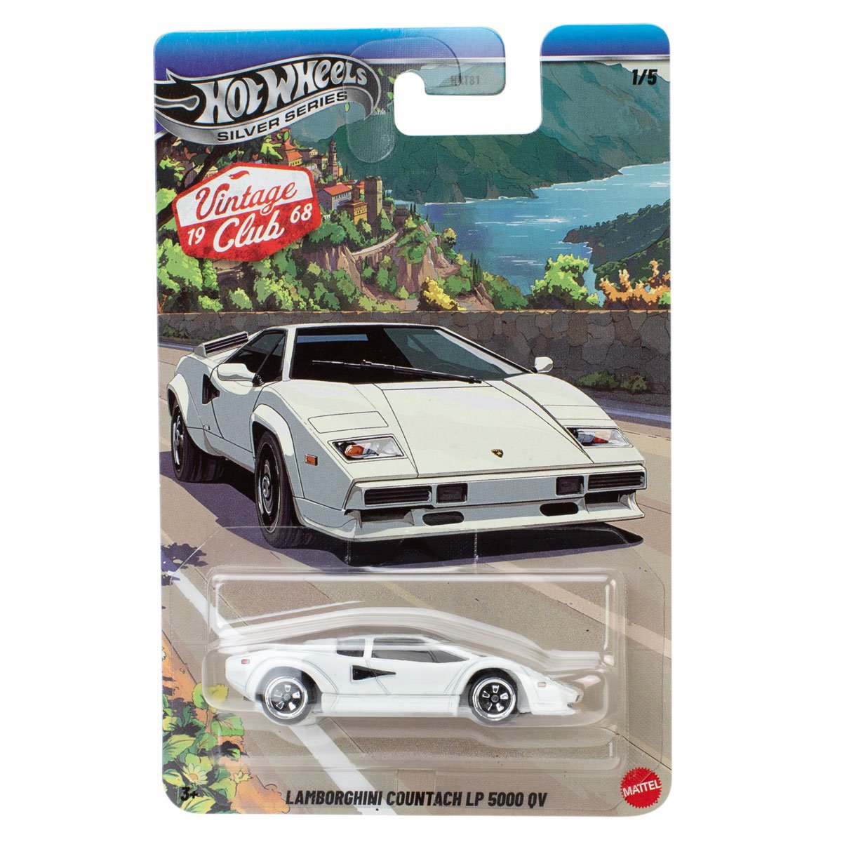 Hot Wheels Silver Series Vintage Club Lamborghini Countach LP 5000 QV Imported Mainline 1:64 Scale