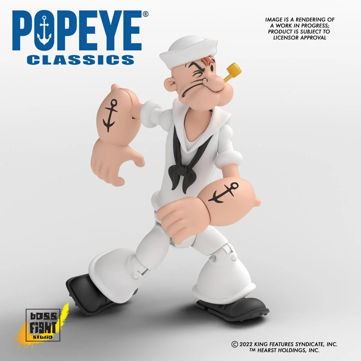 Popeye Classics Wave 2 Popeye White Sailor Suit 1:12 Scale Action Figure By Boss Fight Studio