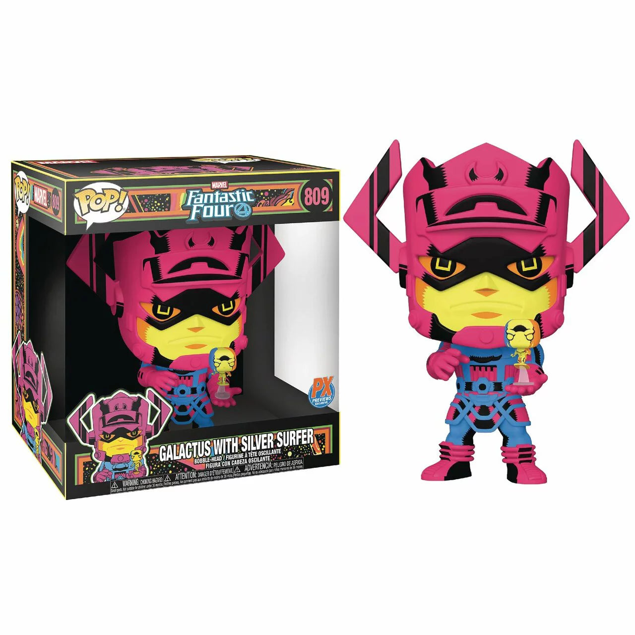 POP 10″ JUMBO GALACTUS W/SILVER SURFER (BLACK LIGHT VER) By Funko